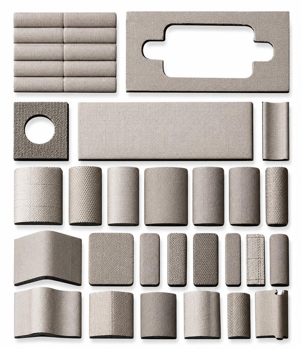 Fabric-over-foam gaskets
